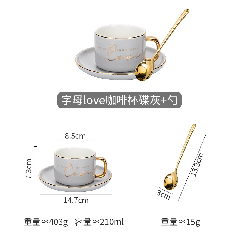 European Ceramic Coffee Cup and Saucer Set Reusable Green Tea Small Vintage Porcelain Canecas Home Drinkware AB50BD | Дом и сад