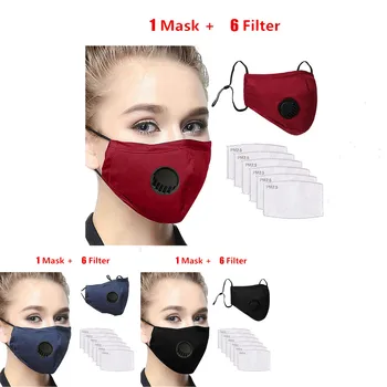 

Printed Lattice Dustproof Windproof Fog Haze PM2.5 Cotton Cover With 1 Filter mascarillas face maskswashable and Reusable маска