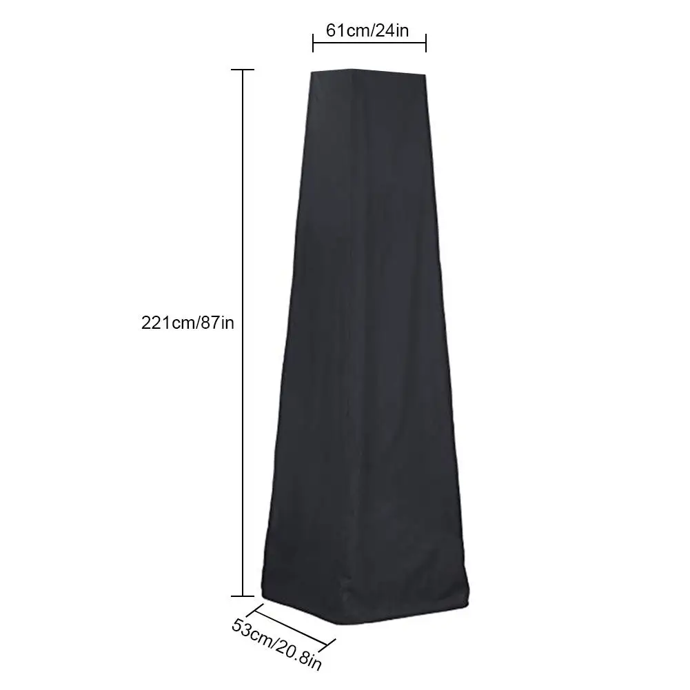 Patio Heater Cover Waterproof Durable Pyramid Flame Patio Gas Heater Canopy Dust Cover UV Protector Polyester