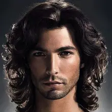 Мужские Мальчики пушистые модные натуральные мягкие коричневые красивые кудрявые реалистичные волосы Косплей вечерние парик из натуральных волос