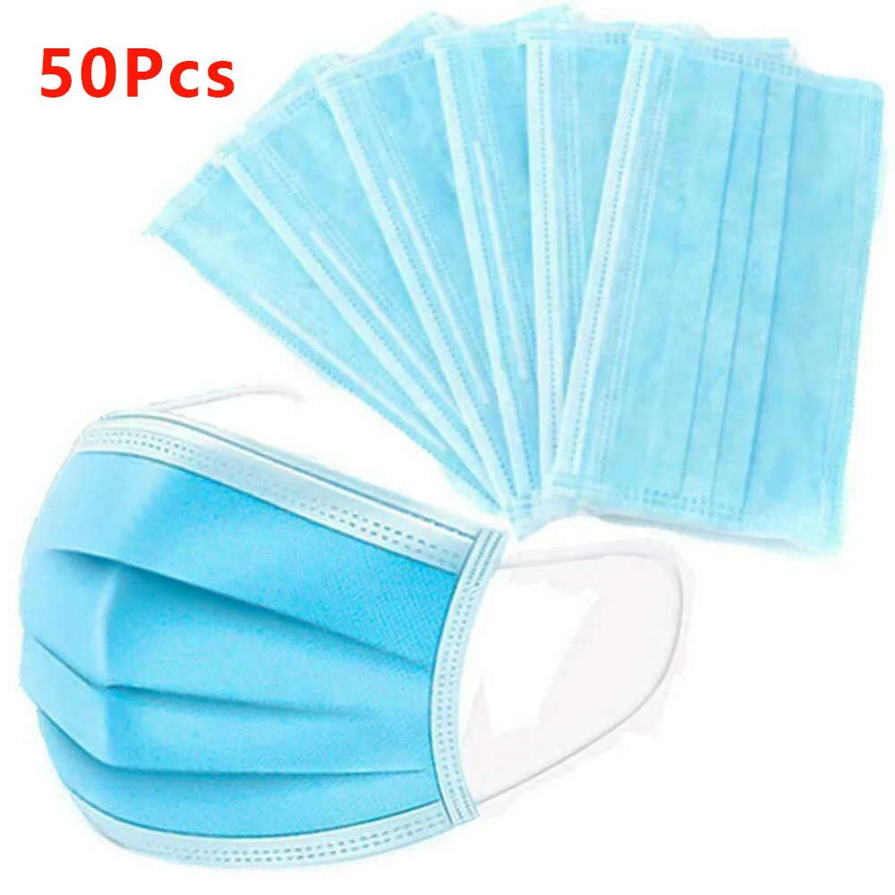 

50Pcs 3 Layers mouth Mask face mask Men Women Anti virus mascarilla coronavirus mascherine tapabocas Safety respirator anime