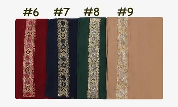 

50pcs/lot Muslim Women Chiffon Hijab Scarf Shawl Head Wrap Glitters Beads scarves/shawls 180*85cm
