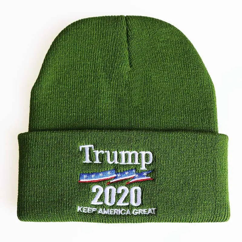 WZCX TRUMP Keep America Great Again, шапка с вышитыми буквами, сохраняющая тепло, одноцветная эластичная зимняя шапка унисекс, шапка для взрослых - Цвет: 20
