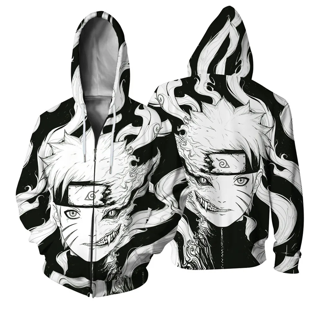 

Japanese anime Naruto Uzumaki Naruto Cosplay zipper hooded sweater Ninja Warrior Sweatshirt jacket Halloween Unisex costume top