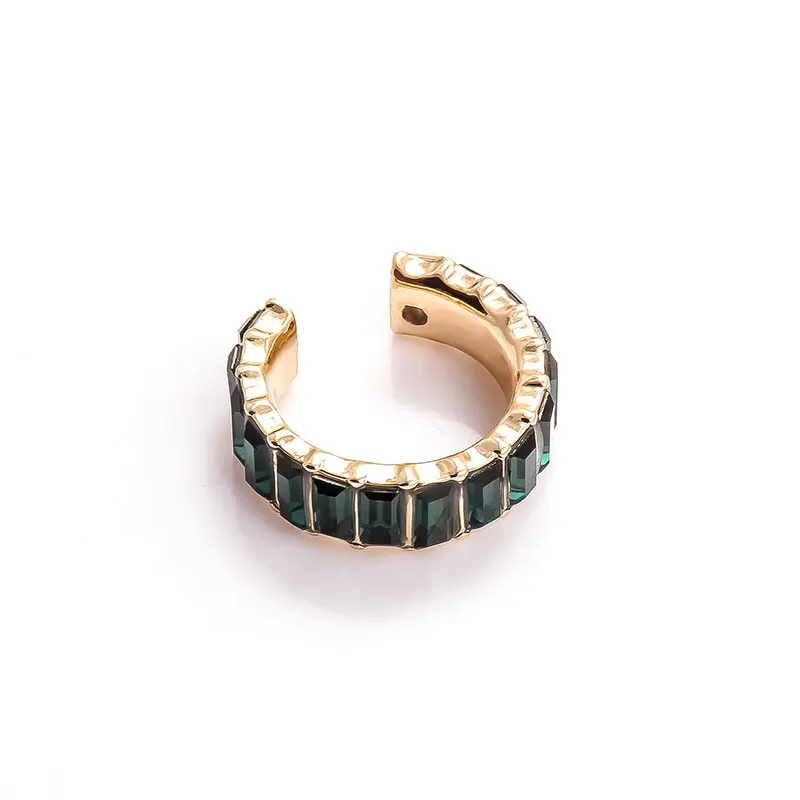 Dark Green Doreen Box модные серьги-клипсы с-образной формы многоцветные сплав инкрустированные стеклянные стразы в стиле панк женские вечерние ювелирные изделия, 1 шт - Окраска металла: Dark Green