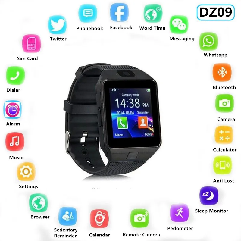 

Bluetooth DZ09 Smart Watch Digital Men Watch With Camera Sim TF Card Slot For HuaWei Samsung All Android Phone