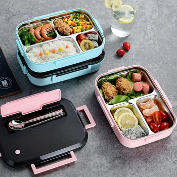 

304 stainless steel lunch box with cover insulation bento boxes