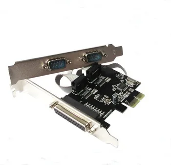 

PC computer PCI-E TO 1 Port Printer Parallel Port LPT Female, 2 Port COM Serial Port RS232 Male adapter converter card