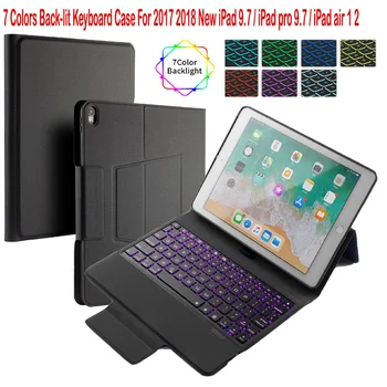 

7 Colors Back-lit Keyboard Case For 2017 2018 New iPad 9.7 / iPad pro 9.7 / iPad air 1 2 Bluetooth Keyboard Cover
