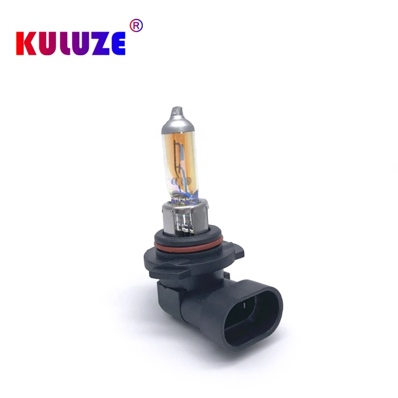 KULUZE 2개 HB4 12V55W 9006 헤드램프 2300K P22d 할로겐 램프 교체 업그레이드 슈퍼 옐로우 방수 및 안개 방지 라이트 자동차 전구