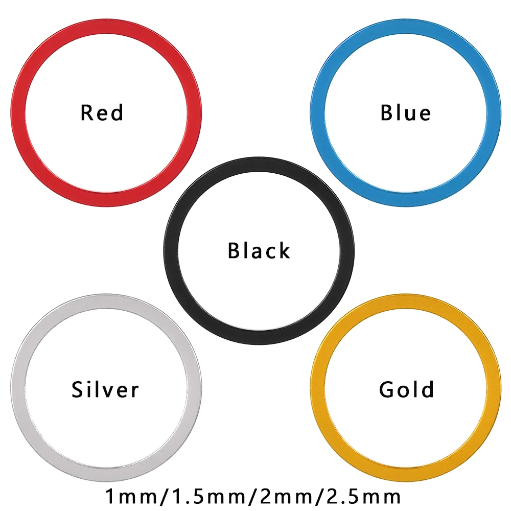 5pcs 1~2.5mm Aluminium Alloy Bicycle Flywheel Hub Spacers Bike Axle Washer Bicycle Parts