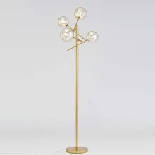 Скандинавский пост-Современный Креативный торшер 4 лампы G4 Янтарный абажур спальня прикроватная лампа гостиная кованые железные стоячие лампы