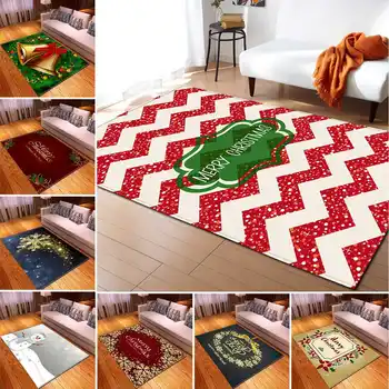 

Christmas Pattern Non-Slip Kitchen Mat Entrance Door Mat Long Strip Bedroom 3D Pattern Home Floor Decoration Living Room Carpet