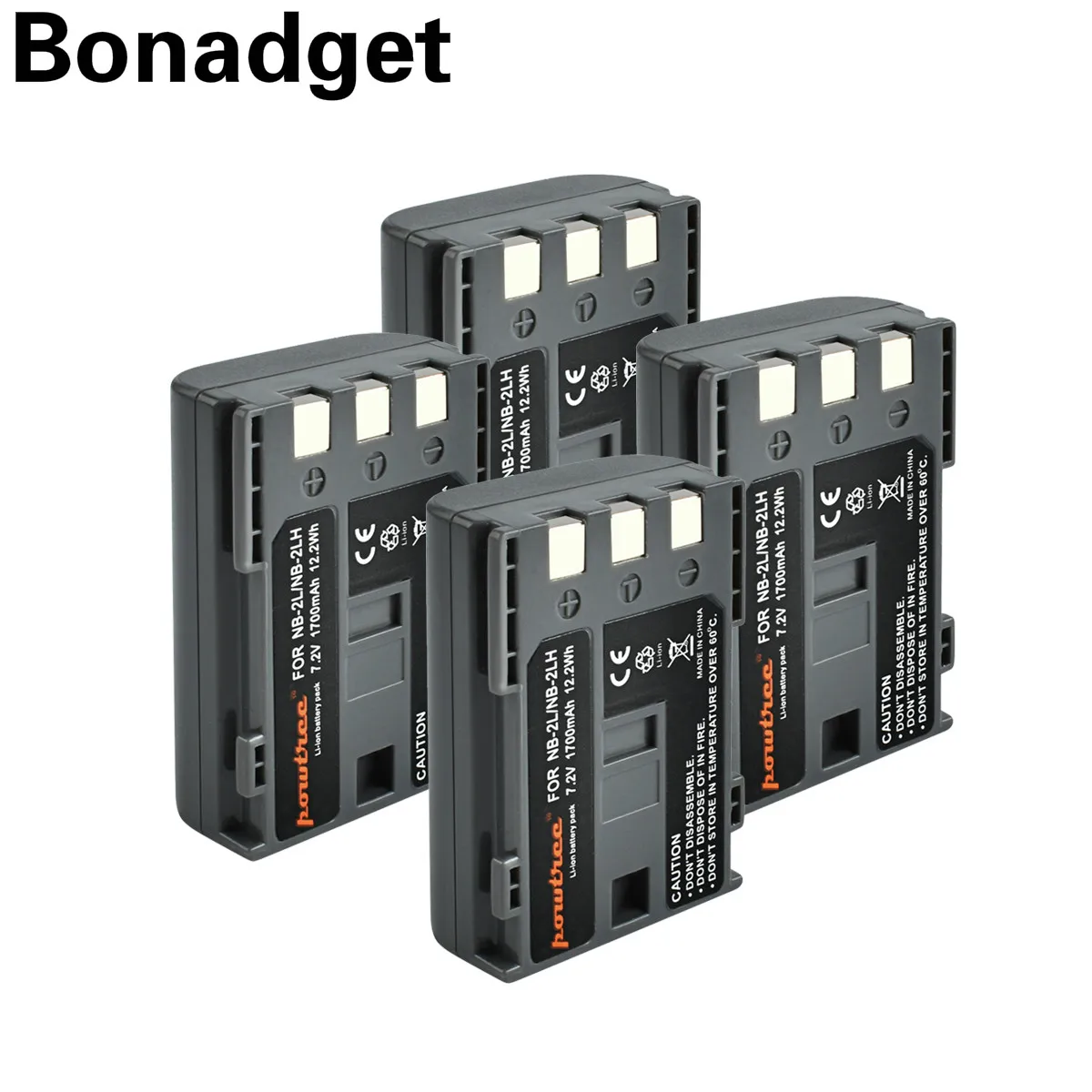 Bonadget 1700 мА/ч литий-ионный аккумулятор NB-2L NB 2L NB2L NB-2LH Камера Перезаряжаемые Li-Ion