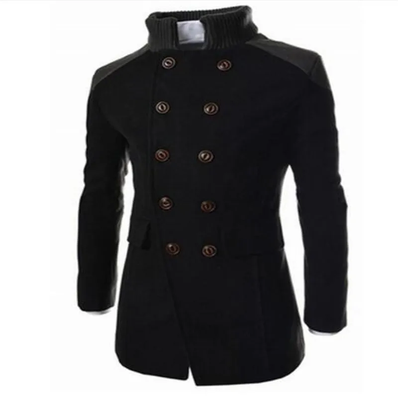 Men Jacket Warm Winter Trench Long Outwear Button Smart Overcoat men Stylish formal coats - Цвет: 1