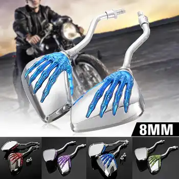 

Pair Motorcycle Rearview Mirror Skeleton Skull Hand Claw Rear View Side Mirrors 8mm 10mm Universal For Honda/Yamaha/Suzuki
