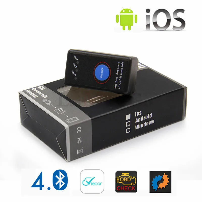 Автомобильный диагностический сканер ELM 327 V1.5 PIC18F25K с переключателем obd2 Bluetooth 4 0 ODB2