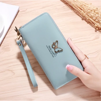 

New Ladies Wallet Women Long Walllet Zipper Tassel Wallet Large Capacity Korean Butterfly Soft Leather Clutch Ba Gfor Women Drop