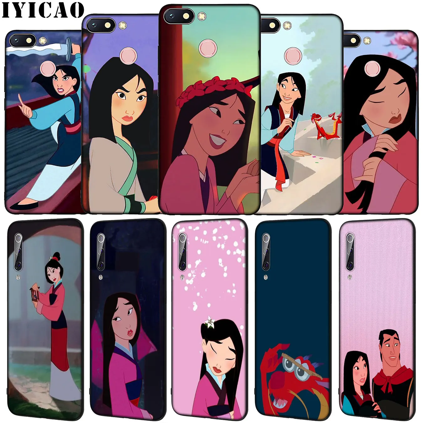 IYICAO Mulan Princess Cartoon Soft Silicone Phone Case for Xiaomi Redmi Note 8 8T 8A 7 7A 6 6A 5 5A GO S2 K30 K20 Pro Cover | Мобильные