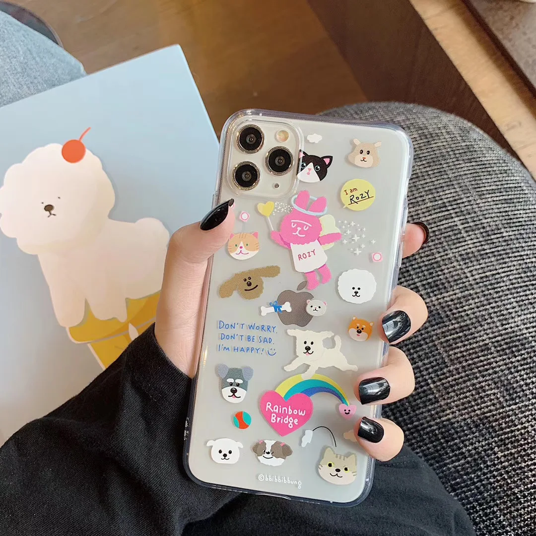 INS Корея милые радужные леденцы забавные вечерние чехол для телефона с щенком iPhone
