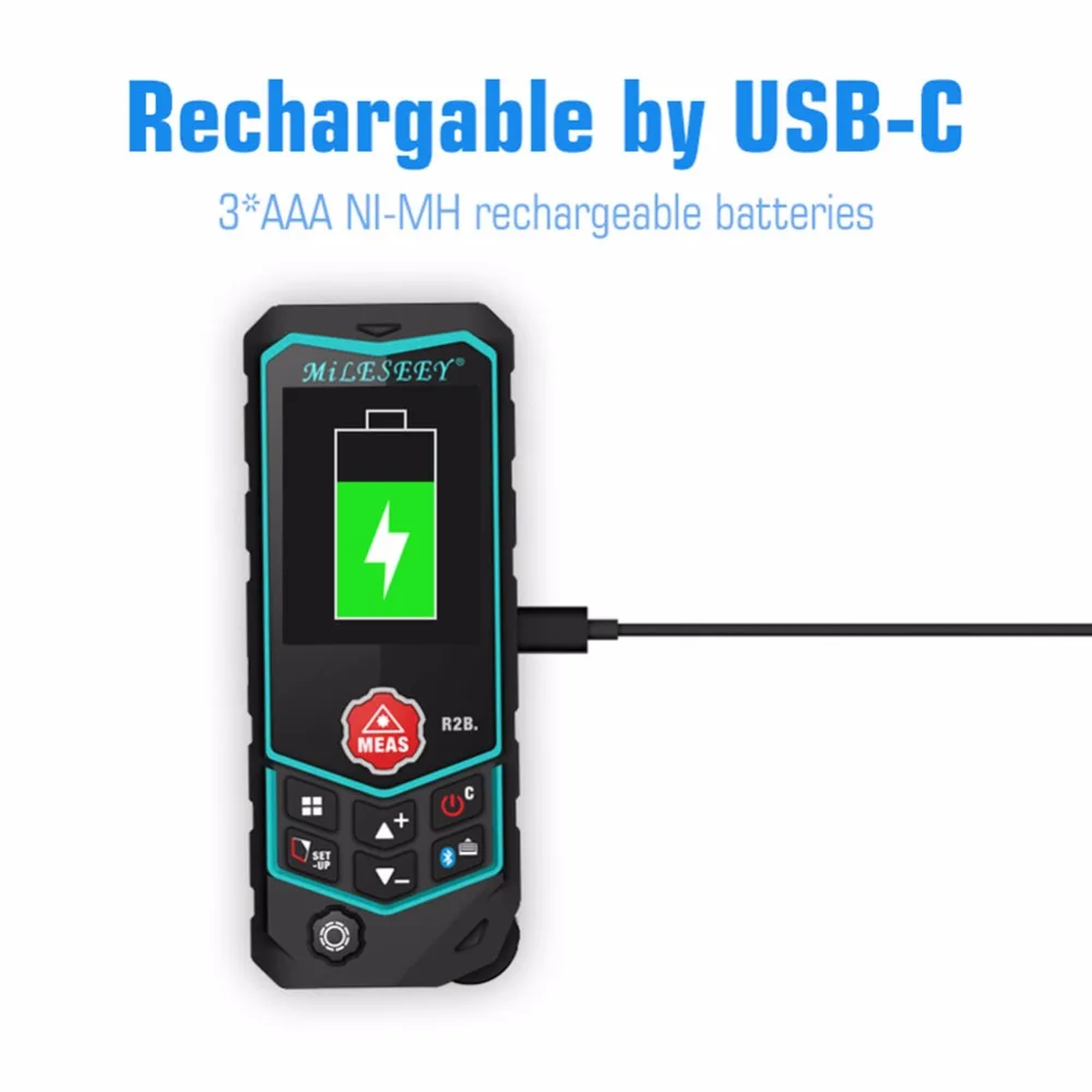 Laser Distance meter Bluetooth Function Rangefinder Point to Point Measurement Roulette with Wheel Laser Line Calculate Area Laser Distance meter Bluetooth Function Rangefinder Point to Point Measurement Roulette with Wheel Laser Line Calculate Area