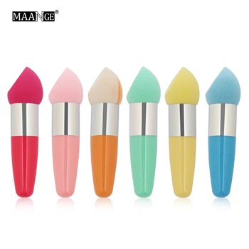 

MAANGE 1pcs Face Makeup Sponge Beauty Cosmetic Puff Foundation Cream Concealer Smooth Soft Make Up Brush Tool With Handle