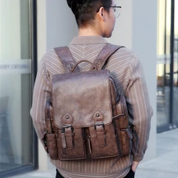 YILIAN Retro men's laptop backpack Fashion Usb charging backpack large capacity business travel backpack