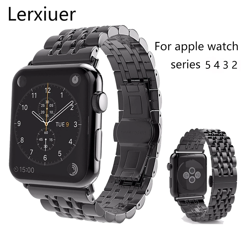 Ремешок из нержавеющей стали для apple watch band apple watch 4 3 5 2 44 мм 40 мм 42 мм 38 мм iwatch band Link браслет аксессуары для часов