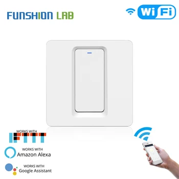 

WiFi Smart Light Switch Push Button Smart Life/Tuya APP Remote Control Works with Alexa Echo Google Home for Voice Control