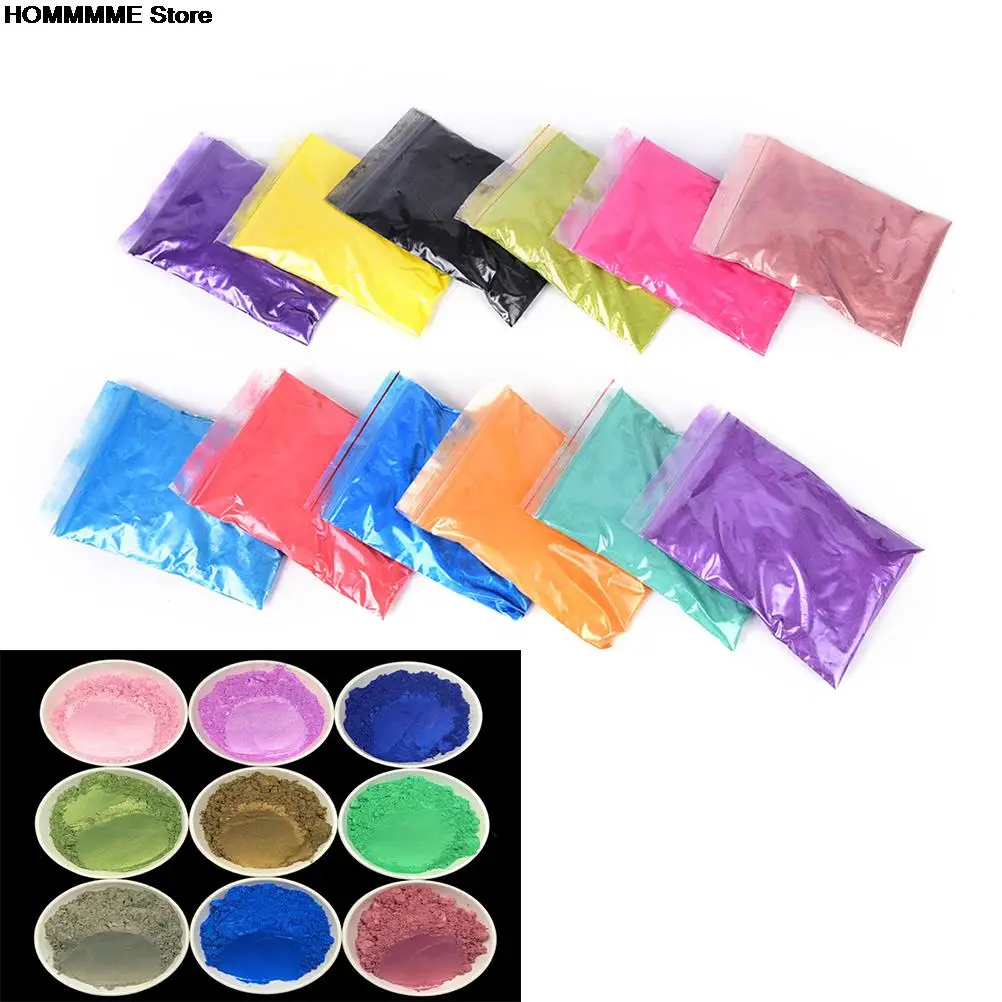 12 Colors 50g/pack Healthy Natural Mineral Mica Powder Diy For Soap Dye Soap Colorant Makeup