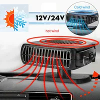 12/24V 200W Portable Auto Car Heater Defroster Demister Electric Heater Windshield 360 Degree Rotation ABS Heating Cooling Fan 5