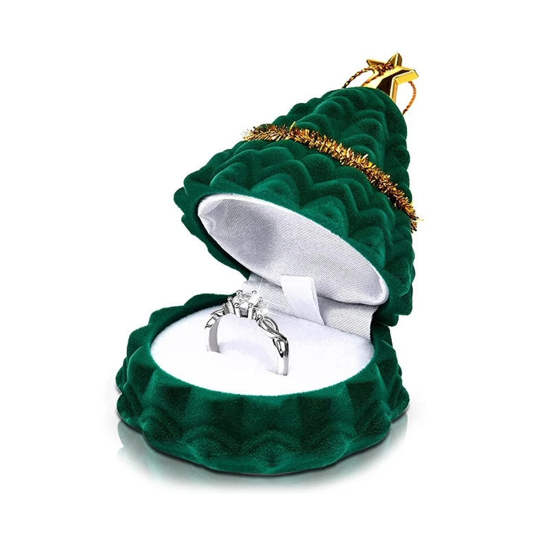 Scatola di gioielli per collane, scatola per collana con luce a LED, scatola di visualizzazione per piccoli anelli, scatole per anelli di fidanzamento di forma quadrata per proposte uniche