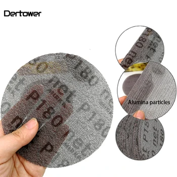 

10PCS 5 Inch 125mm Mesh Dust-free Anti-blocking Hook&Loop Sanding Discs Round Abrasive Sandpaper 80#180#240# Car Decorate Paper