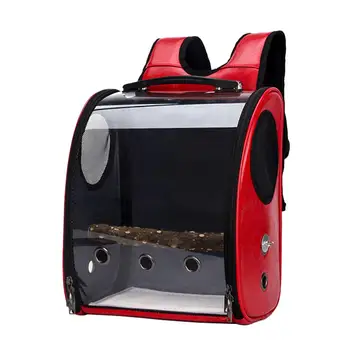 

Transparent Pet Parrot Bird Backpack Double-open zippered Bird Travel Cage Stylish Bird Carrier with Venting Holes