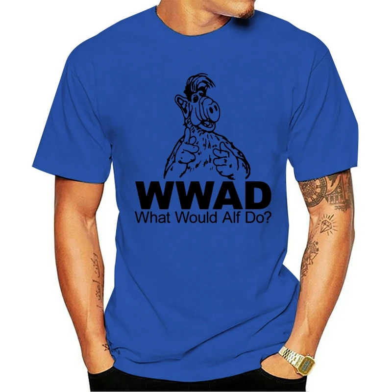 What was Alf Do Wwjd Футболка с принтом футболка для мужчин дизайнерская высокое качество