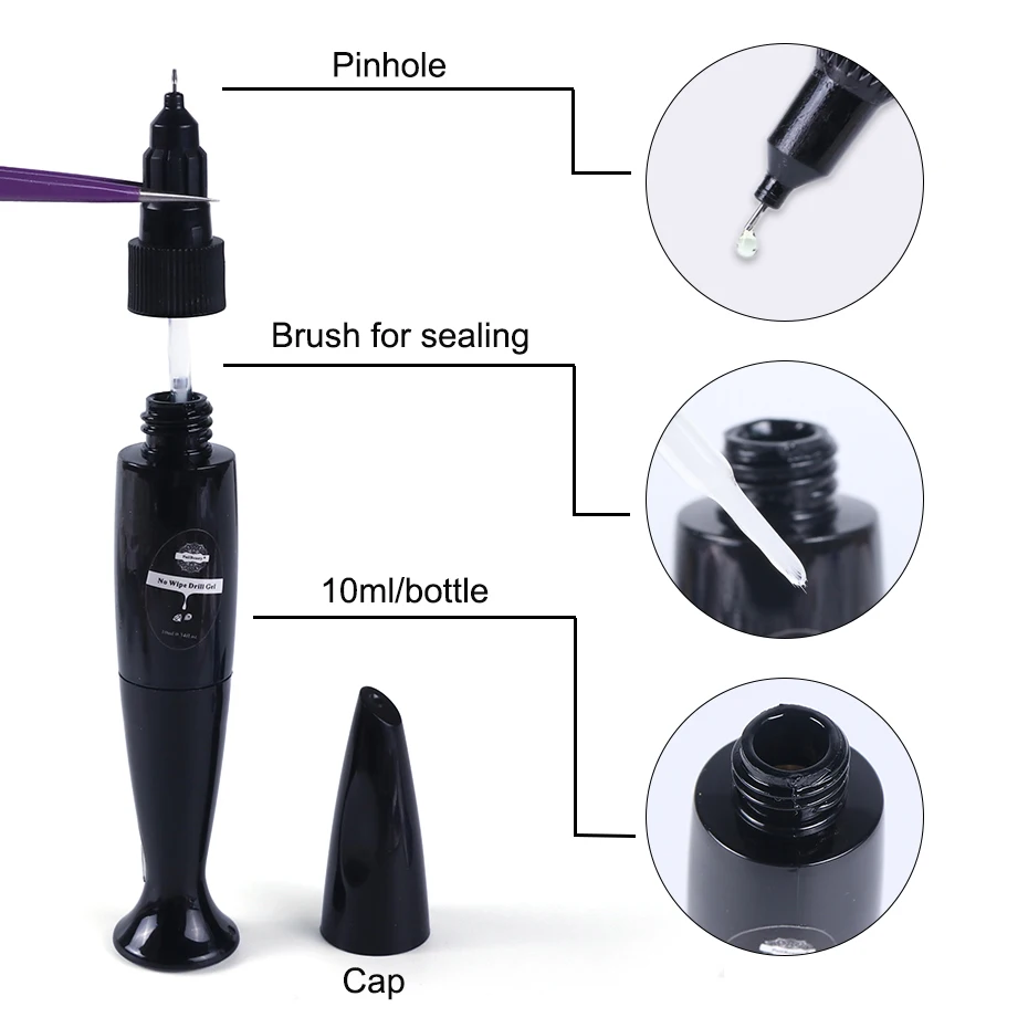 10ml Adhesive Glue Nail Art Gel For Rhinestones Decorations No Wipe Jewelry Strong Gel Top Coat DIY Manicure Accessories LA953 (4)