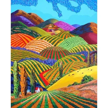 

DIY Painting By Numbers Colorful Landscape Oil Coloring By Numbers Wall Art Canvas Picture Hand Painted Home Decoration Gift
