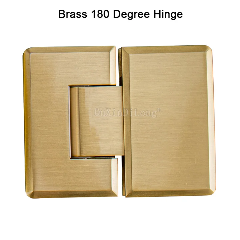 

2PCS 180 Degree Brass Clip Glass Clamp Door Cabinet Showcase HInge Glass Shower Furniture Hinge Replacement Parts GF135