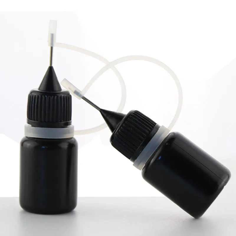 1000pcs Black PE 5ml Needle Dropper Bottle Plastic empty Eye oil E liquid bottles for juice Nail Gel | Красота и здоровье