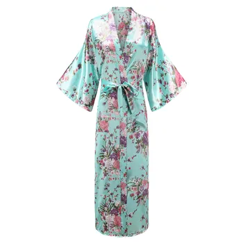 

Female Wedding Robe Casual Bathrobe Print Flower Sexy Sleepwear Large Size 3XL Kimono Gown Loose Novelty Half Sleeve Nightgown