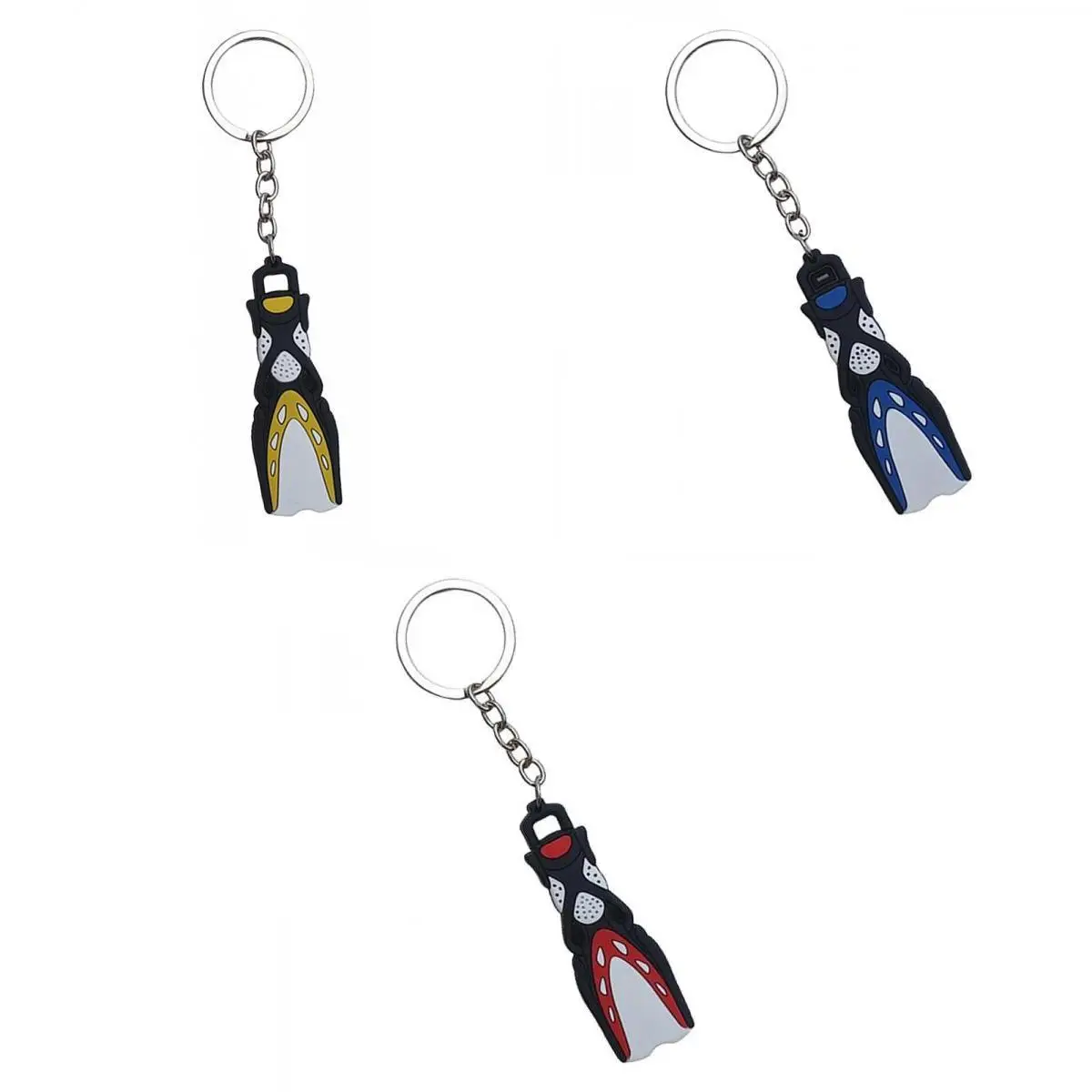 Set Of 3 Novelty Scuba  Keychains Dive Fins Keychain For Boat Surfing