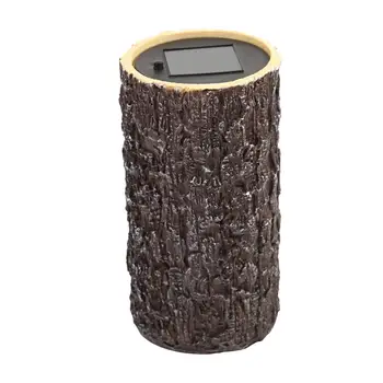 

Waterproof Simulation Wooden Pile Solar Power LED Lamp Landscape Resin Warm White Lighting for Outdoor Lawn Yard Decoration