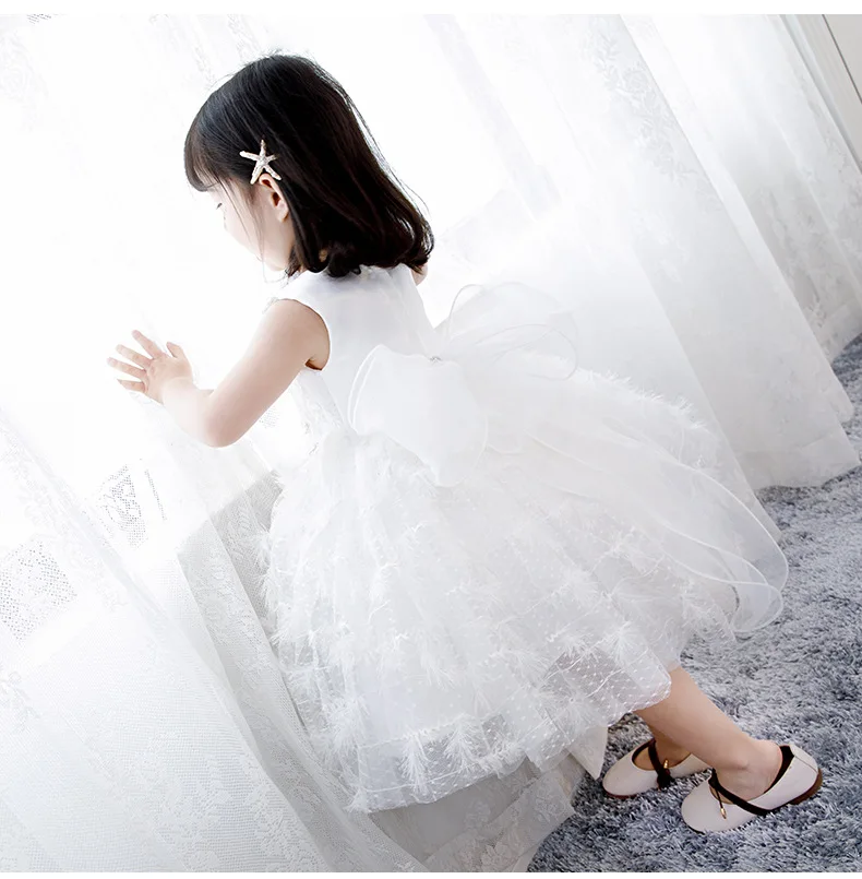 Новинка года; стильное пышное свадебное платье для девочек детское торжественное платье из пряжи для дня рождения платье принцессы платье с цветами для мальчиков и девочек