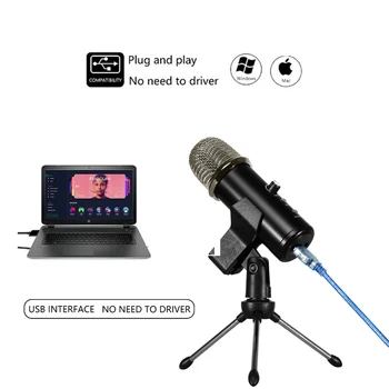 

MovingMic Computer Microphone USB Mic For PC computer Live Streaming Condenser Microphone V9