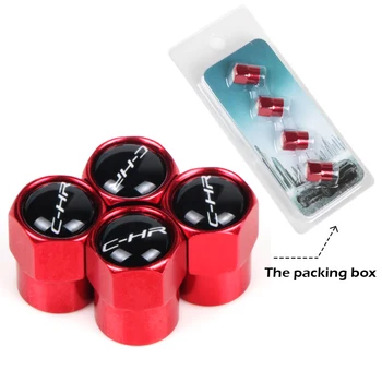 

4pcs Metal Wheel Tire Valve Caps Stem Case For Toyota C-HR avensis auris hilux Corolla Camry RAV4 Car Badge Auto Accessories
