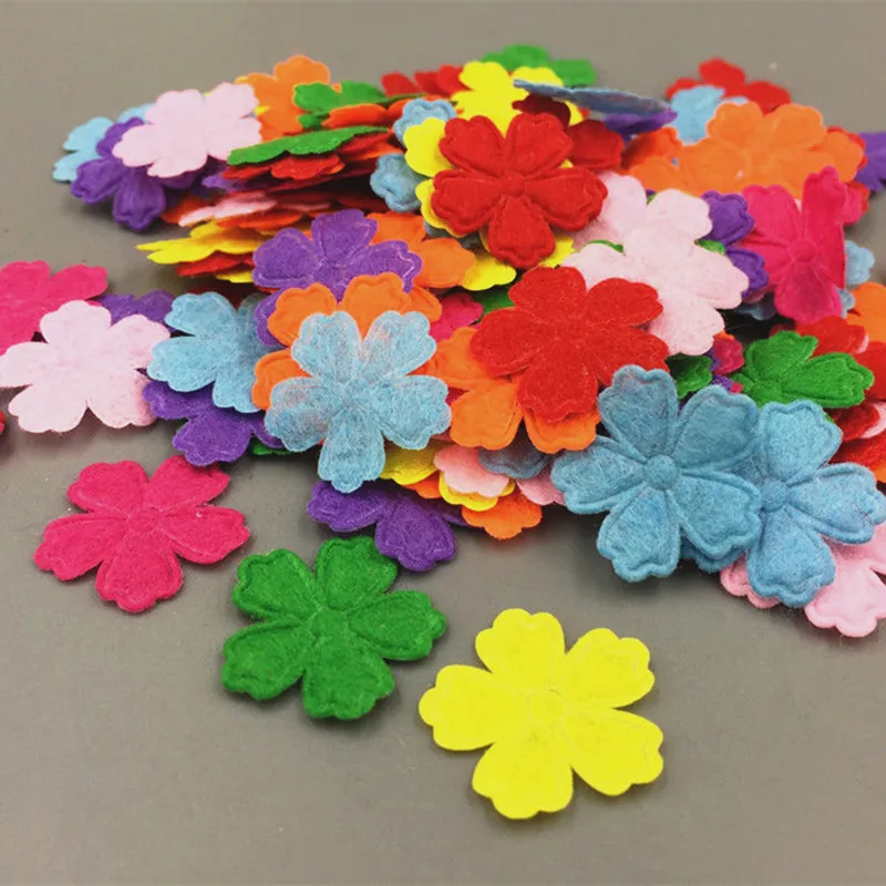 DIY 400pcs Felt Appliques Craft Cherry shape Decorative Scrapbooking 21mm