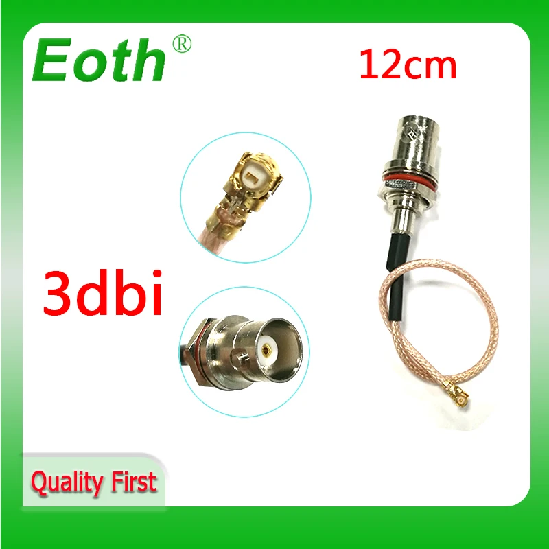 EOTH waterproof pigtail BNC to IPEX extension cable 12cm  IOT