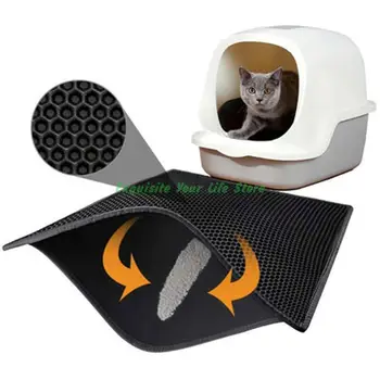 

2020 New Waterproof Pet Cat Litter Mat Double Layer Litter Cat Bed Pads Trapping Pets Mat Pet Product Bed For Cats House Clean
