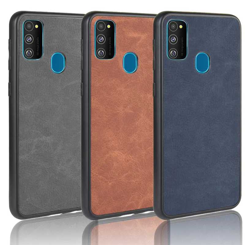 Чехол для Samsung Galaxy M30S твердый Роскошный чехол из искусственной кожи в винтажном
