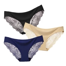 Women s Sexy Lace Panties Seamless Cotton Breathable Panty Briefs Plus Size Lingerie Fashion Low Waist